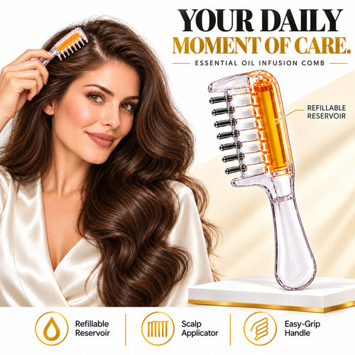 Essential Oil Infusion Comb – Refillable Scalp Applicator