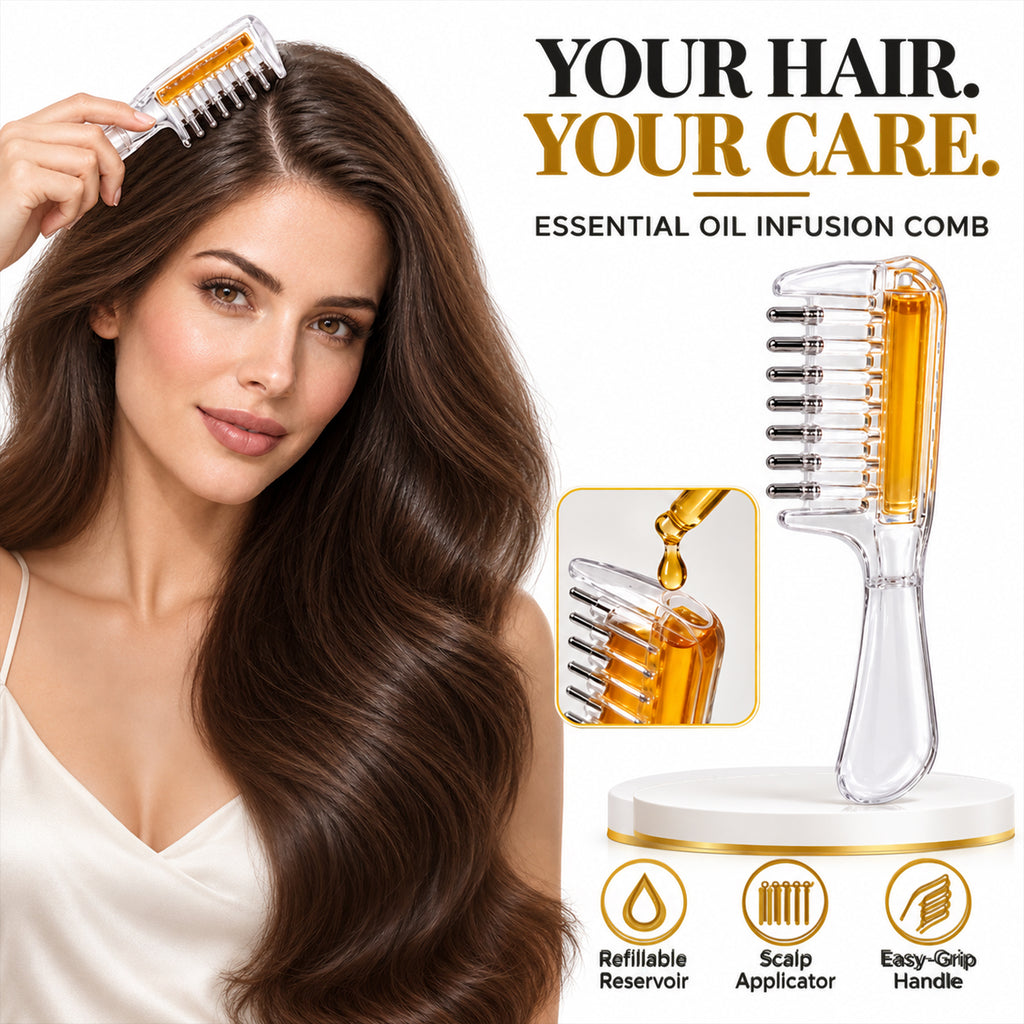 Essential Oil Infusion Comb – Refillable Scalp Applicator