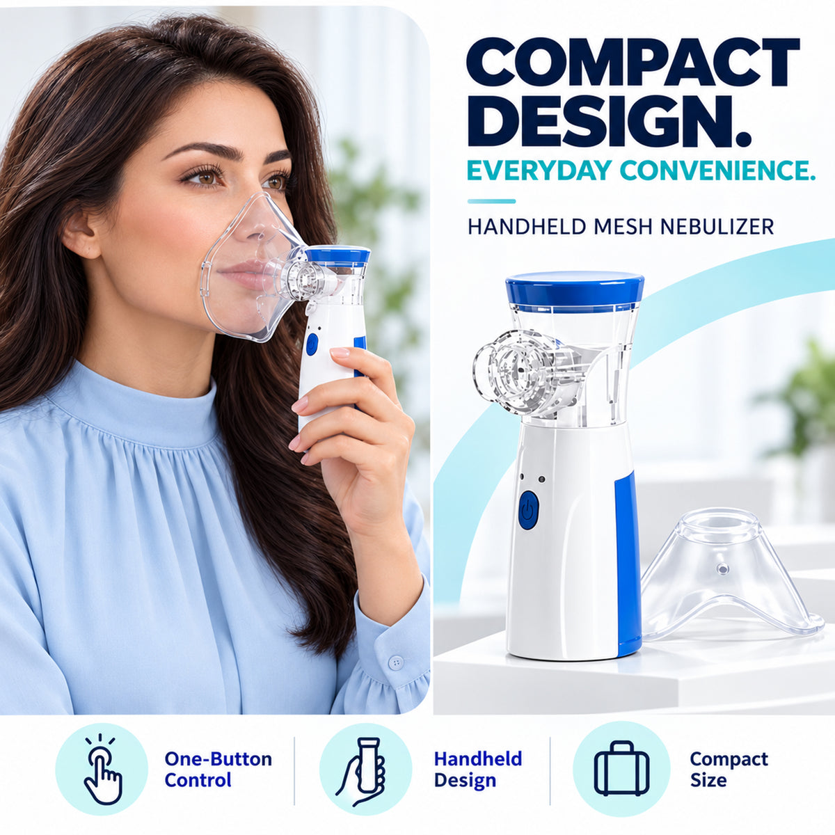 Portable Handheld Mesh Nebulizer – Rechargeable Mist Inhaler