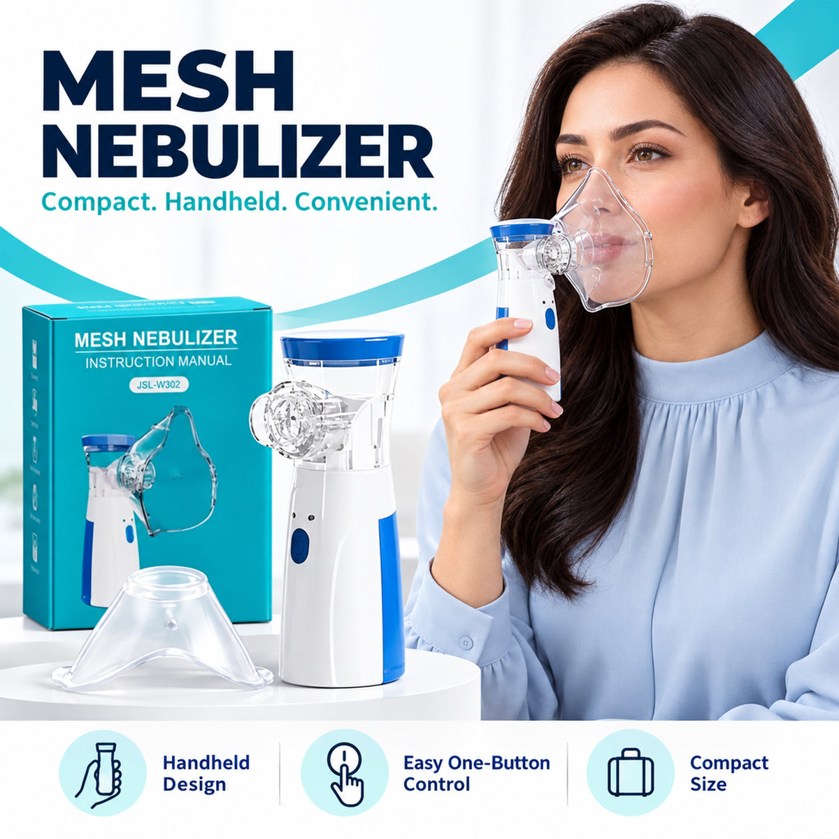 Portable Handheld Mesh Nebulizer – Rechargeable Mist Inhaler